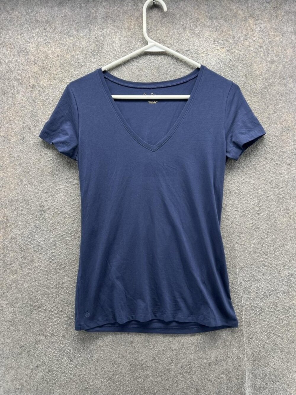 Lilly Pulitzer Shirt Women Medium Blue V Neck Short Sleeve Jersey Tee Casual